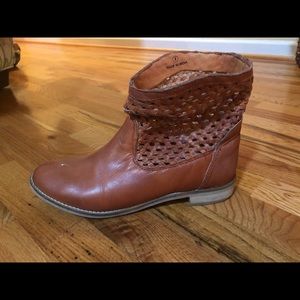 Anthropologie brown leather ankle boots